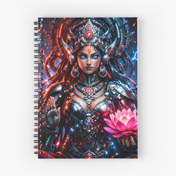 Item preview, Durga Lotus — Hindu God Art | Cyberpunk designed and sold by CosmicLotusArt.