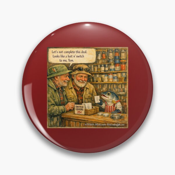 Item preview, Bait n’ Switch Fish Clerk – Funny General Store Cartoon designed and sold by Rick London Gifts.