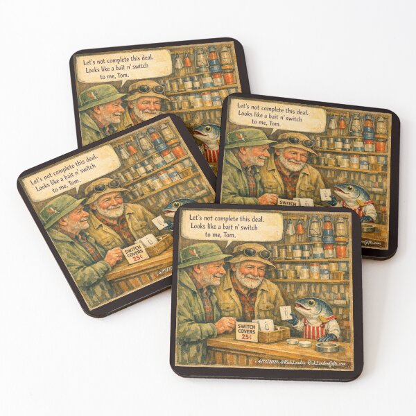 Item preview, Bait n’ Switch Fish Clerk – Funny General Store Cartoon designed and sold by Rick London Gifts.