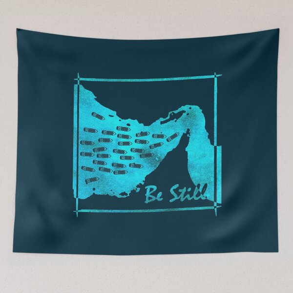 Item preview, Be Still - Strait of Hormuz Map Psalm 46:10 Bible Verse Geopolitical Maritime Minimal funny Design - ocean cyan blue designed and sold by ZechJohnRB.