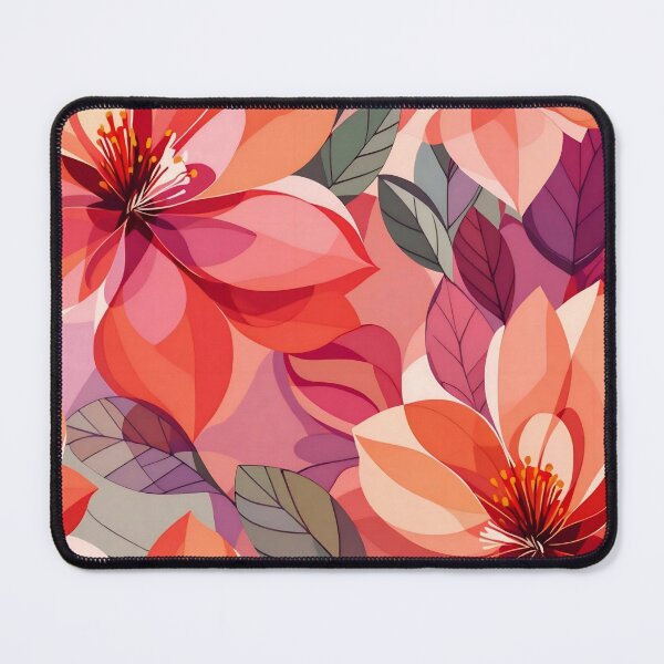 Item preview, Vibrant Blooming Garden: Abstract Peach & Pink Floral Pattern designed and sold by Serene Strokes Art.