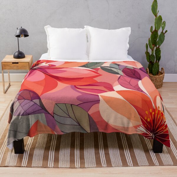 Item preview, Vibrant Blooming Garden: Abstract Peach & Pink Floral Pattern designed and sold by Serene Strokes Art.