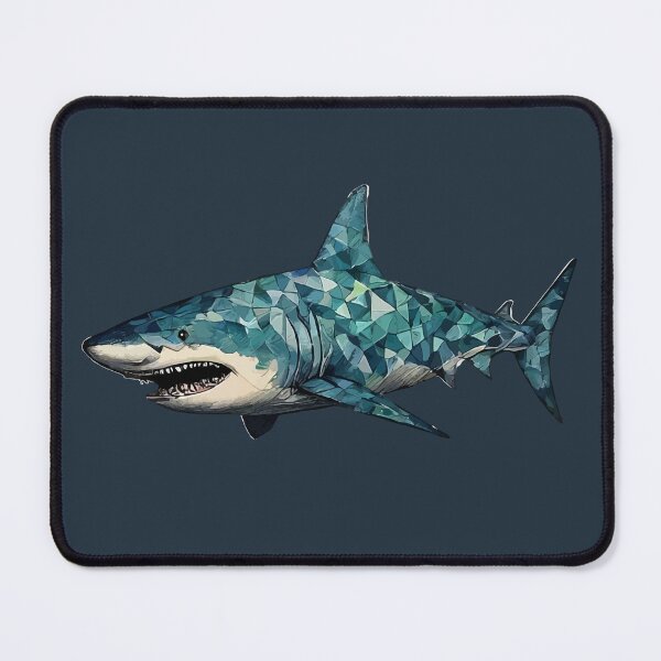 Item preview, Geometric Mosaic Shark – Modern Animal Art designed and sold by Tklezardesigns.