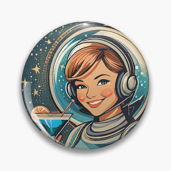 Item preview, Retro 50s Astro Woman Martini Time designed and sold by Lee Hiller Designs.