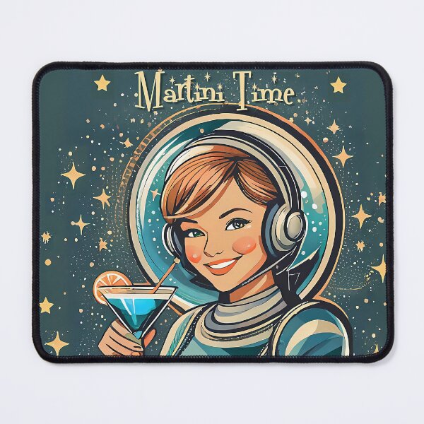 Item preview, Retro 50s Astro Woman Martini Time designed and sold by Lee Hiller Designs.