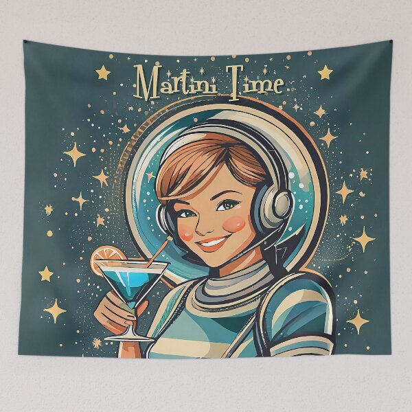 Item preview, Retro 50s Astro Woman Martini Time designed and sold by Lee Hiller Designs.