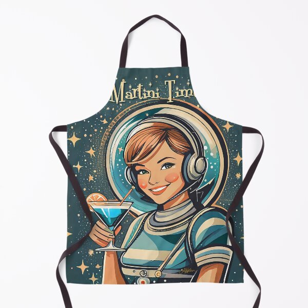 Item preview, Retro 50s Astro Woman Martini Time designed and sold by Lee Hiller Designs.