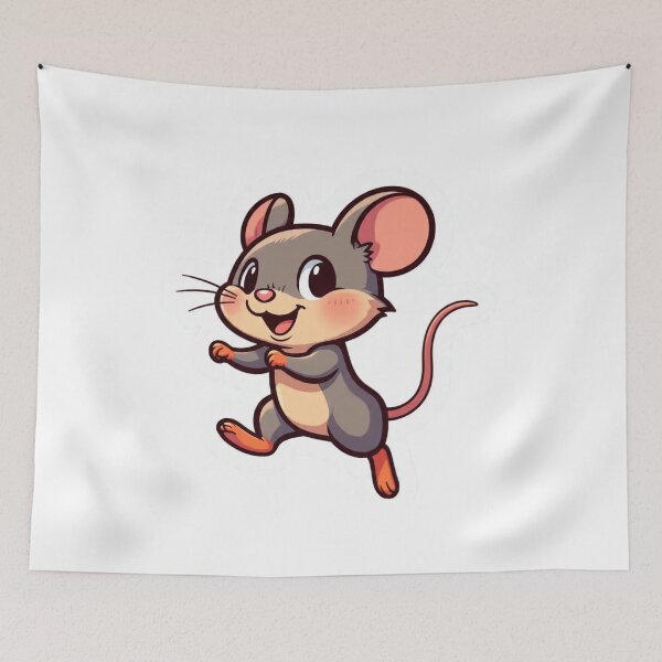 Item preview, Cute Happy Cartoon Mouse Fun Animal Art designed and sold by Hafcishop.