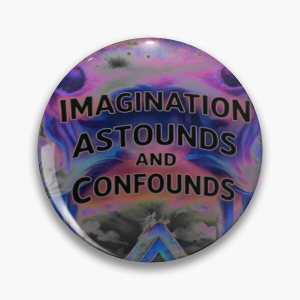 Item preview, imagination astounds black light colorful geometric typographic abstract designed and sold by SmashingDeals.