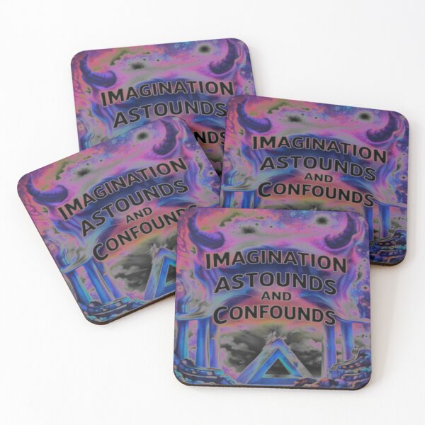 Item preview, imagination astounds black light colorful geometric typographic abstract designed and sold by SmashingDeals.