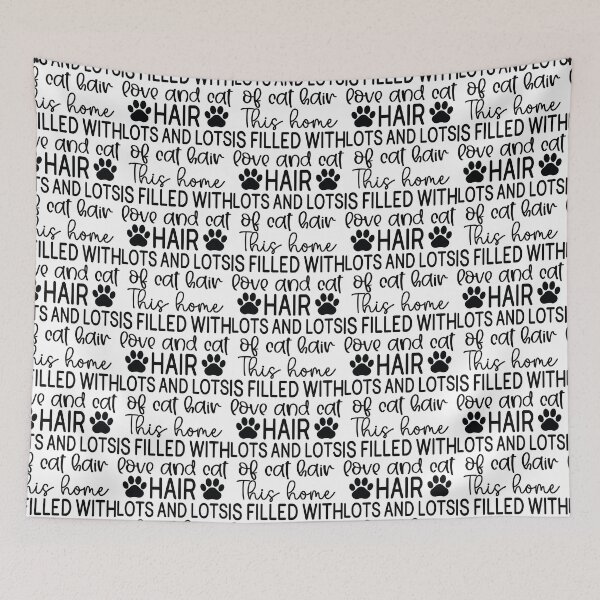 Item preview, Love And Cat Hair Christmas Quote - Funny Festive Feline Home Gift designed and sold by FuzionRaptor.