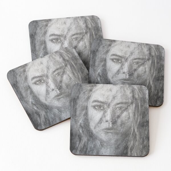 Item preview, Charcoal Portrait Study – Intense Gaze / Dark Feminine Art designed and sold by Rookie-Creator.