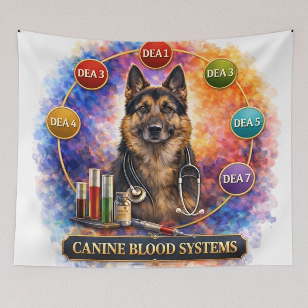 Item preview, Canine Blood System -Dog DEA Chart Veterinary Desing designed and sold by Indefix.
