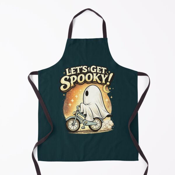 Item preview, Let’s Get Spooky Cute Ghost Riding Bike Halloween Sticker | Kawaii Spooky Aesthetic designed and sold by sumodesign.
