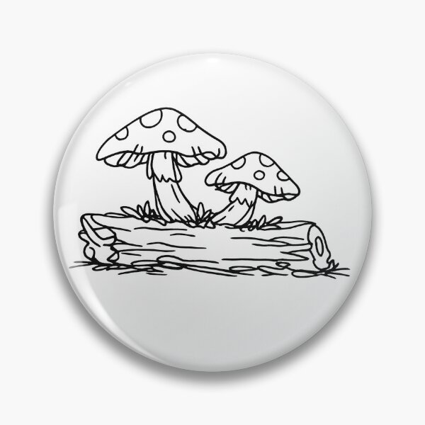 Item preview, Toadstool Mushrooms on Log Doodle designed and sold by thecuriocanopy.
