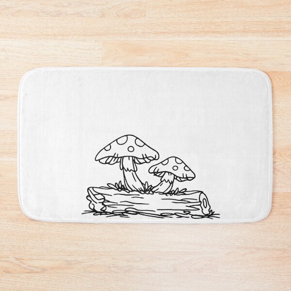 Item preview, Toadstool Mushrooms on Log Doodle designed and sold by thecuriocanopy.