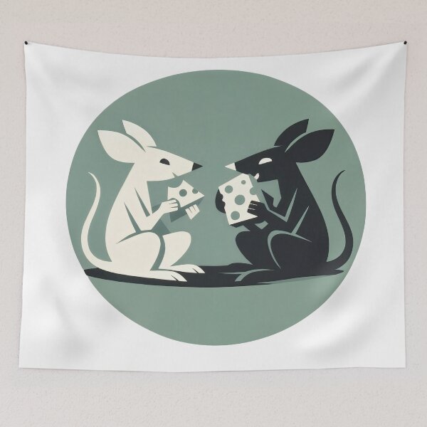 Item preview, Cheese & Harmony: Yin-Yang Mice designed and sold by ForeverPrintsOK.