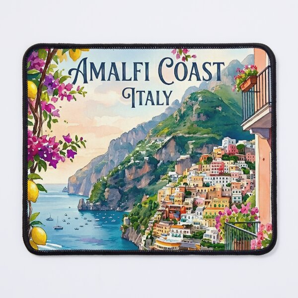 Item preview, Amalfi Coast Dreamscape – Colorful Italian Seaside Village with Lemons & Flowers designed and sold by MyTutina.
