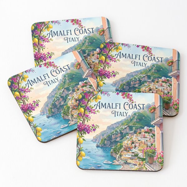 Item preview, Amalfi Coast Dreamscape – Colorful Italian Seaside Village with Lemons & Flowers designed and sold by MyTutina.