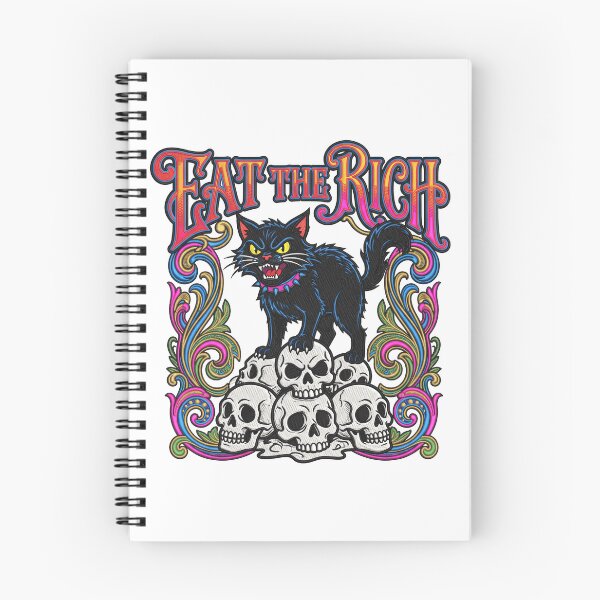 Item preview, Eat the Rich Black Cat on Skulls designed and sold by TeeARTHY.