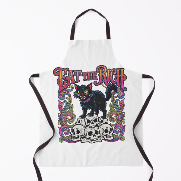 Item preview, Eat the Rich Black Cat on Skulls designed and sold by TeeARTHY.