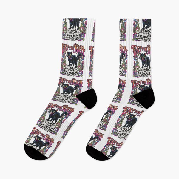 Item preview, Eat the Rich Black Cat on Skulls designed and sold by TeeARTHY.