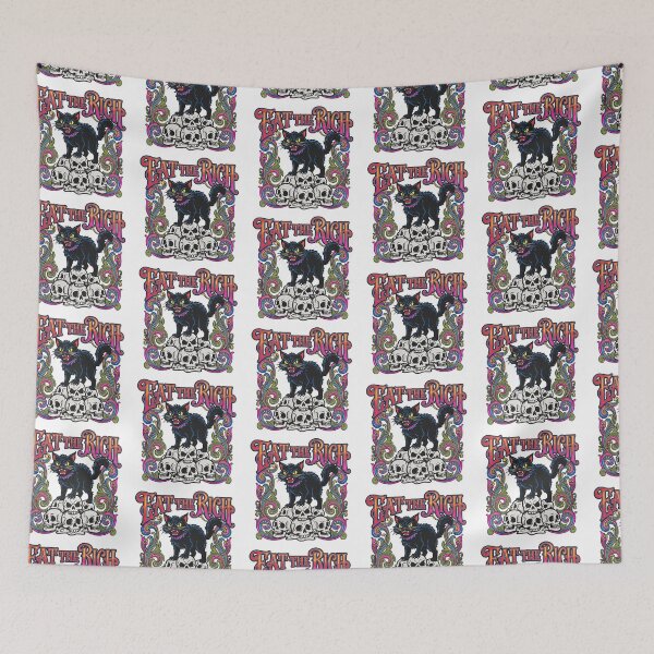 Item preview, Eat the Rich Black Cat on Skulls designed and sold by TeeARTHY.