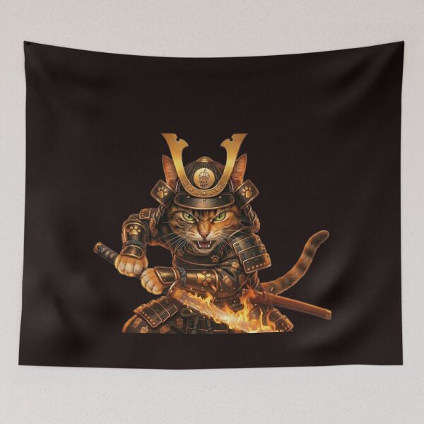 Item preview, Samurai cat in fire stance. designed and sold by Logixly.