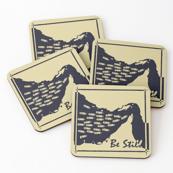 Item preview, Be Still - Strait of Hormuz Map Psalm 46:10 Bible Verse Geopolitical Maritime Minimal funny Design - dark blue black designed and sold by ZechJohnRB.