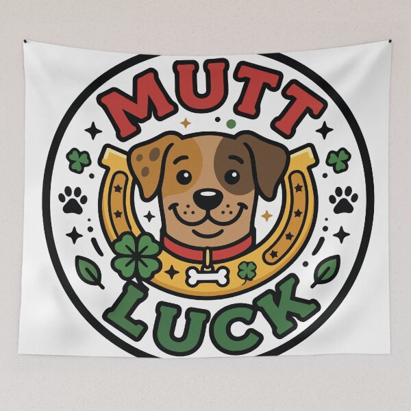 Item preview, Mutt Luck Funny Lucky Dog Illustration designed and sold by BestChoiceService.
