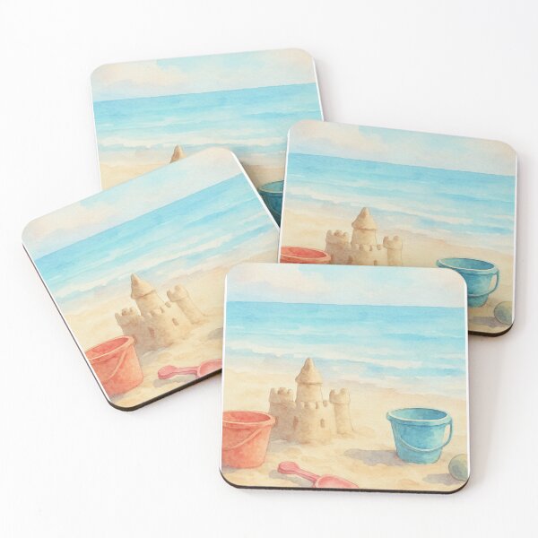 Item preview, Coastal Watercolor Sandcastle designed and sold by TechyTeach.