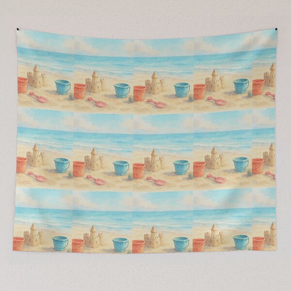 Item preview, Coastal Watercolor Sandcastle designed and sold by TechyTeach.