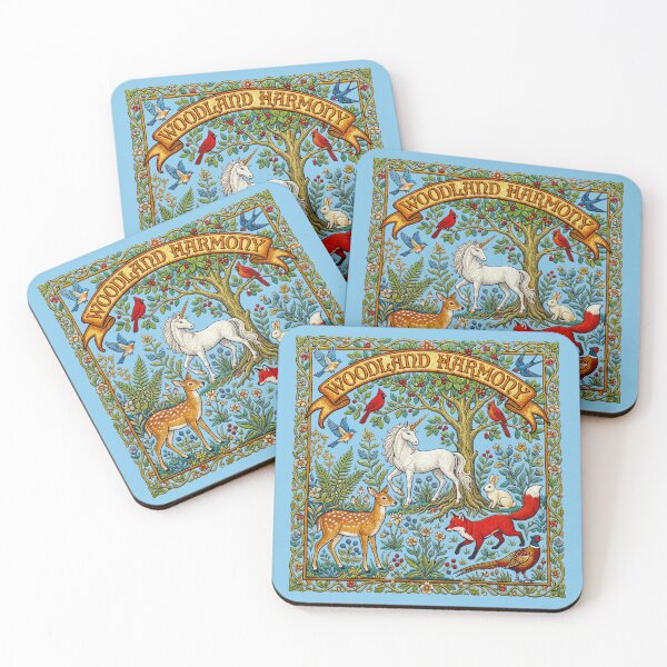 Item preview, Woodland Harmony Unicorn and Forest Animals designed and sold by TeeARTHY.