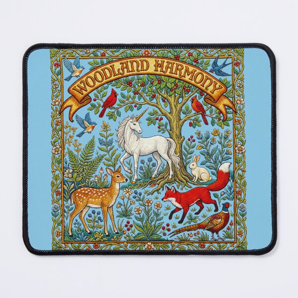 Item preview, Woodland Harmony Unicorn and Forest Animals designed and sold by TeeARTHY.
