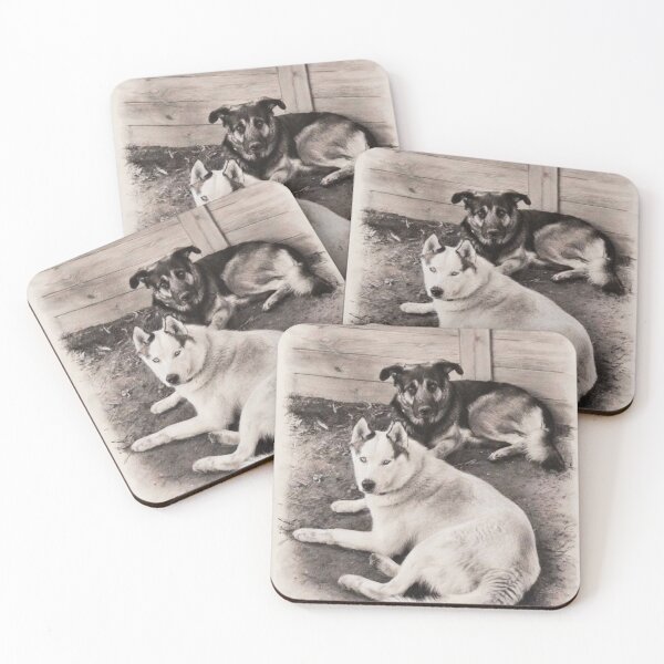 Item preview, Realistic Charcoal Husky and German Shepherd Best Friends designed and sold by CiaraCharcoal.