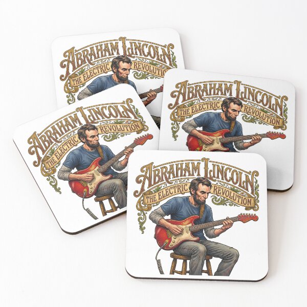Item preview, Abraham Lincoln Playing Red Electric Guitar designed and sold by TeeARTHY.