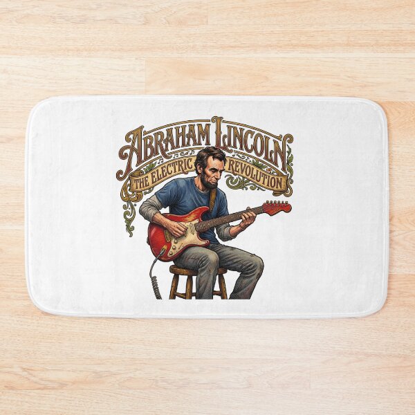 Item preview, Abraham Lincoln Playing Red Electric Guitar designed and sold by TeeARTHY.