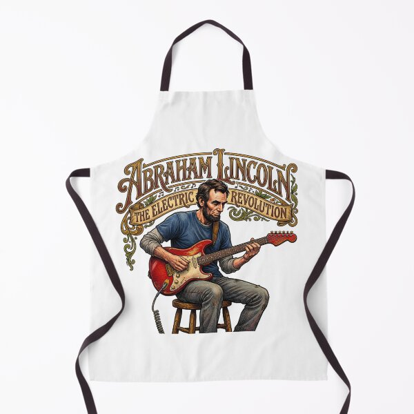 Artikelvorschau, Abraham Lincoln spielt eine rote E-Gitarre entworfen und verkauft von TeeARTHY.