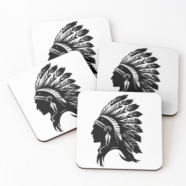 Item preview, Native American Chief Sillhouette with Feather Headdress designed and sold by thelivingrp.