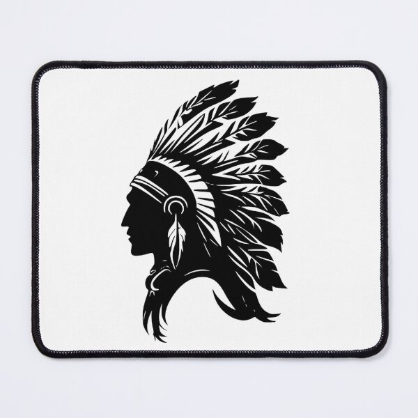 Item preview, Native American Chief Sillhouette with Feather Headdress designed and sold by thelivingrp.