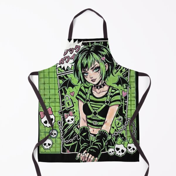 Item preview, Gothic Kawaii Emo Girl Green Aesthetic designed and sold by D6rkT3chDemon.