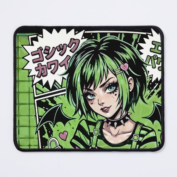Item preview, Gothic Kawaii Emo Girl Green Aesthetic designed and sold by D6rkT3chDemon.