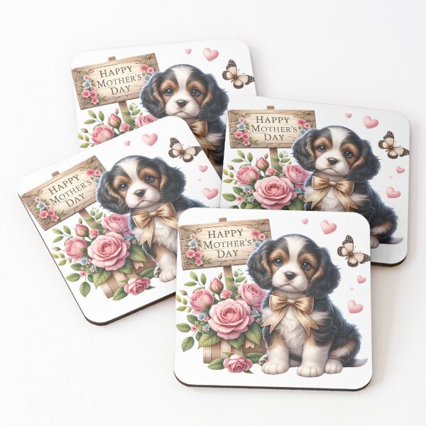 Item preview, Cute Puppy Mother’s Day Floral Gift designed and sold by CoolTShirtDesign.
