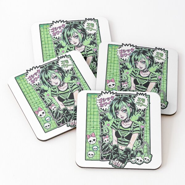 Item preview, Gothic Kawaii Emo Girl Green Aesthetic designed and sold by D6rkT3chDemon.