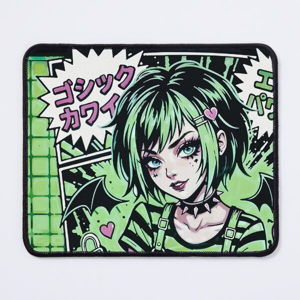 Item preview, Gothic Kawaii Emo Girl Green Aesthetic designed and sold by D6rkT3chDemon.