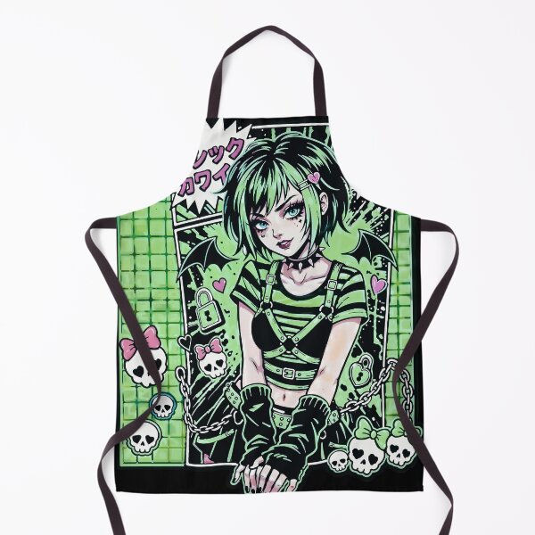 Item preview, Gothic Kawaii Emo Girl Green Aesthetic designed and sold by D6rkT3chDemon.
