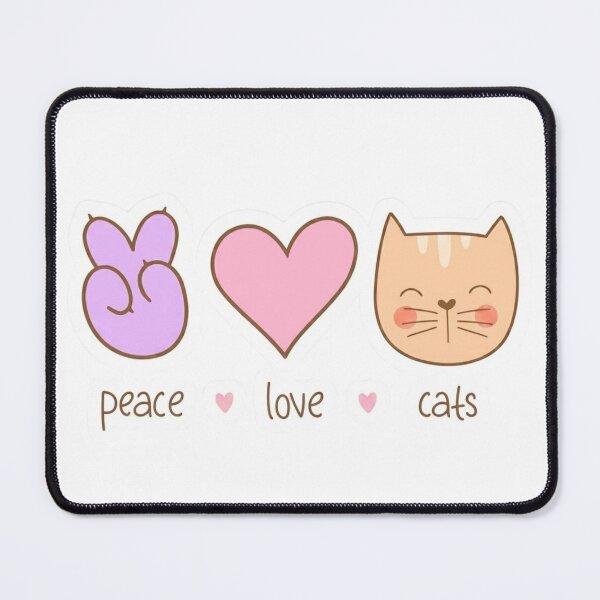 Item preview, Pastel Peace Love Cats Kawaii Aesthetic Sticker designed and sold by GozdeSoftChaos.