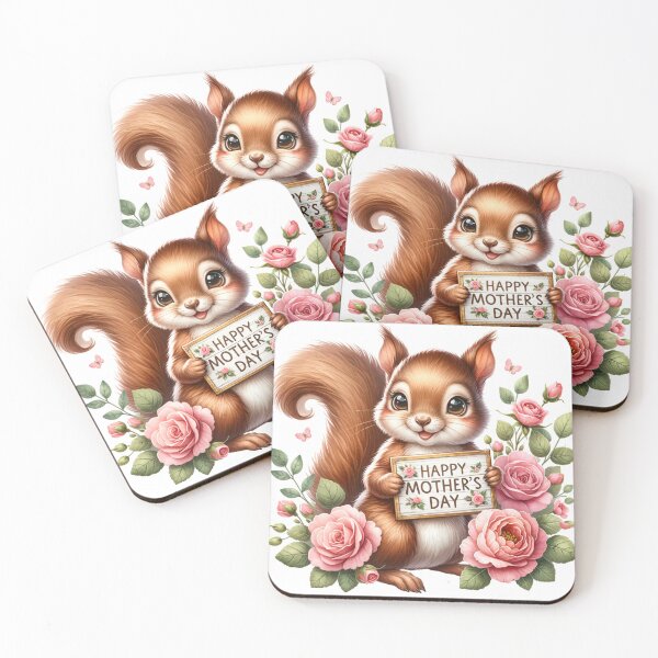 Item preview, Cute Squirrel Mother’s Day Floral Gift designed and sold by CoolTShirtDesign.