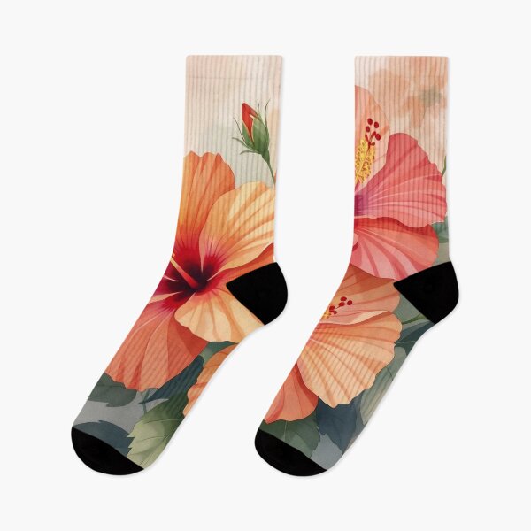 Item preview, Golden Tropical Trio: Hibiscus Flowers with Monarch Butterfly designed and sold by Serene Strokes Art.