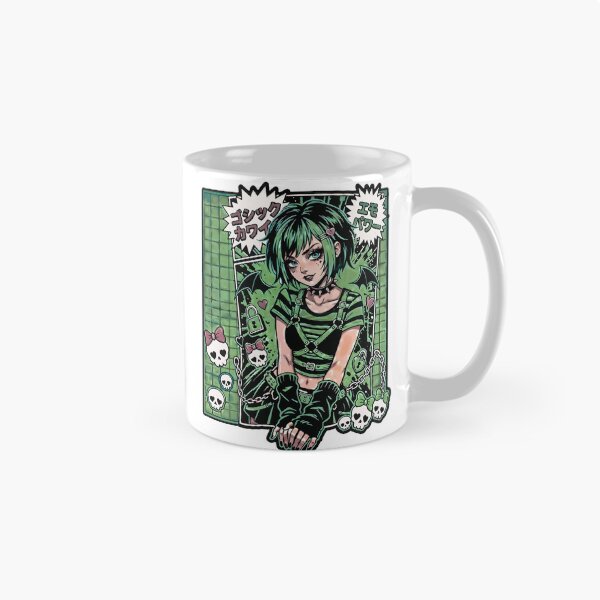 Item preview, Gothic Kawaii Emo Girl Green Aesthetic designed and sold by D6rkT3chDemon.